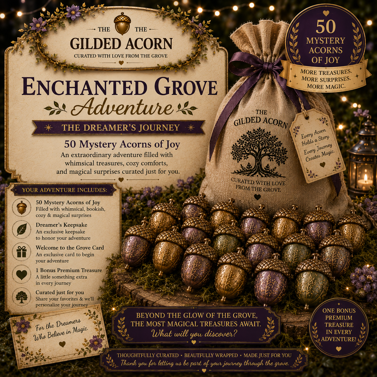 ✨ Enchanted Grove Adventure | Where Magic Blossoms | 50 Mystery Acorns of Joy