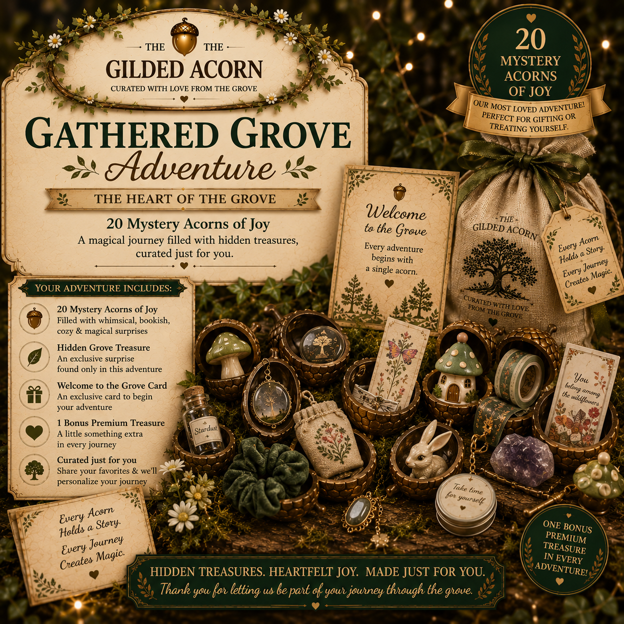 🌿 Gathered Grove Adventure | The Heart of the Grove | 20 Mystery Acorns of Joy
